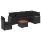 vidaXL 7-tlg. Garten-Sofagarnitur mit Kissen Schwarz Poly Rattan vidaXL 7-tlg. Garten-Sofagarnitur mit Kissen Schwarz Poly Rattan