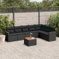 vidaXL 8-tlg. Garten-Sofagarnitur mit Kissen Schwarz Poly Rattan vidaXL 8-tlg. Garten-Sofagarnitur mit Kissen Schwarz Poly Rattan