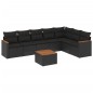 vidaXL 8-tlg. Garten-Sofagarnitur mit Kissen Schwarz Poly Rattan vidaXL 8-tlg. Garten-Sofagarnitur mit Kissen Schwarz Poly Rattan