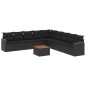 vidaXL 10-tlg. Garten-Sofagarnitur mit Kissen Schwarz Poly Rattan vidaXL 10-tlg. Garten-Sofagarnitur mit Kissen Schwarz Poly Rattan