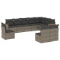 vidaXL 10-tlg. Garten-Sofagarnitur mit Kissen Grau Poly Rattan vidaXL 10-tlg. Garten-Sofagarnitur mit Kissen Grau Poly Rattan