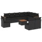vidaXL 11-tlg. Garten-Sofagarnitur mit Kissen Schwarz Poly Rattan vidaXL 11-tlg. Garten-Sofagarnitur mit Kissen Schwarz Poly Rattan