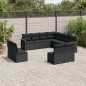vidaXL 11-tlg. Garten-Sofagarnitur mit Kissen Schwarz Poly Rattan vidaXL 11-tlg. Garten-Sofagarnitur mit Kissen Schwarz Poly Rattan
