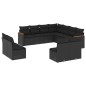 vidaXL 11-tlg. Garten-Sofagarnitur mit Kissen Schwarz Poly Rattan vidaXL 11-tlg. Garten-Sofagarnitur mit Kissen Schwarz Poly Rattan