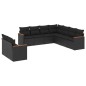 vidaXL 9-tlg. Garten-Sofagarnitur mit Kissen Schwarz Poly Rattan vidaXL 9-tlg. Garten-Sofagarnitur mit Kissen Schwarz Poly Rattan