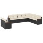 vidaXL 10-tlg. Garten-Sofagarnitur mit Kissen Schwarz Poly Rattan vidaXL 10-tlg. Garten-Sofagarnitur mit Kissen Schwarz Poly Rattan