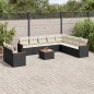 vidaXL 11-tlg. Garten-Sofagarnitur mit Kissen Schwarz Poly Rattan vidaXL 11-tlg. Garten-Sofagarnitur mit Kissen Schwarz Poly Rattan