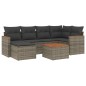 vidaXL 7-tlg. Garten-Sofagarnitur mit Kissen Grau Poly Rattan vidaXL 7-tlg. Garten-Sofagarnitur mit Kissen Grau Poly Rattan