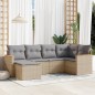 vidaXL 6-tlg. Garten-Sofagarnitur mit Kissen Beige Poly Rattan vidaXL 6-tlg. Garten-Sofagarnitur mit Kissen Beige Poly Rattan