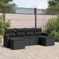 vidaXL 6-tlg. Garten-Sofagarnitur mit Kissen Schwarz Poly Rattan vidaXL 6-tlg. Garten-Sofagarnitur mit Kissen Schwarz Poly Rattan