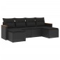 vidaXL 6-tlg. Garten-Sofagarnitur mit Kissen Schwarz Poly Rattan vidaXL 6-tlg. Garten-Sofagarnitur mit Kissen Schwarz Poly Rattan