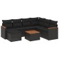vidaXL 8-tlg. Garten-Sofagarnitur mit Kissen Schwarz Poly Rattan vidaXL 8-tlg. Garten-Sofagarnitur mit Kissen Schwarz Poly Rattan