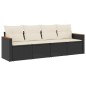 vidaXL 4-tlg. Garten-Sofagarnitur mit Kissen Schwarz Poly Rattan vidaXL 4-tlg. Garten-Sofagarnitur mit Kissen Schwarz Poly Rattan