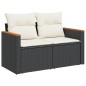 vidaXL 4-tlg. Garten-Sofagarnitur mit Kissen Schwarz Poly Rattan vidaXL 4-tlg. Garten-Sofagarnitur mit Kissen Schwarz Poly Rattan