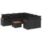 vidaXL 9-tlg. Garten-Sofagarnitur mit Kissen Schwarz Poly Rattan vidaXL 9-tlg. Garten-Sofagarnitur mit Kissen Schwarz Poly Rattan