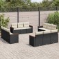 vidaXL 12-tlg. Garten-Sofagarnitur mit Kissen Schwarz Poly Rattan vidaXL 12-tlg. Garten-Sofagarnitur mit Kissen Schwarz Poly Rattan