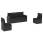 vidaXL 5-tlg. Garten-Sofagarnitur mit Kissen Schwarz Poly Rattan vidaXL 5-tlg. Garten-Sofagarnitur mit Kissen Schwarz Poly Rattan