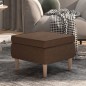 Hocker mit Holzbeinen Braun Stoff Hocker mit Holzbeinen Braun Stoff