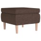 Hocker mit Holzbeinen Braun Stoff Hocker mit Holzbeinen Braun Stoff