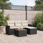 vidaXL 5-tlg. Garten-Sofagarnitur mit Kissen Schwarz Poly Rattan vidaXL 5-tlg. Garten-Sofagarnitur mit Kissen Schwarz Poly Rattan