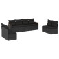 vidaXL 8-tlg. Garten-Sofagarnitur mit Kissen Schwarz Poly Rattan vidaXL 8-tlg. Garten-Sofagarnitur mit Kissen Schwarz Poly Rattan