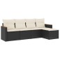 vidaXL 5-tlg. Garten-Sofagarnitur mit Kissen Schwarz Poly Rattan vidaXL 5-tlg. Garten-Sofagarnitur mit Kissen Schwarz Poly Rattan