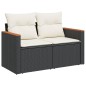 vidaXL 5-tlg. Garten-Sofagarnitur mit Kissen Schwarz Poly Rattan vidaXL 5-tlg. Garten-Sofagarnitur mit Kissen Schwarz Poly Rattan