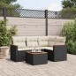 vidaXL 5-tlg. Garten-Sofagarnitur mit Kissen Schwarz Poly Rattan vidaXL 5-tlg. Garten-Sofagarnitur mit Kissen Schwarz Poly Rattan