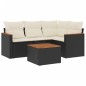 vidaXL 5-tlg. Garten-Sofagarnitur mit Kissen Schwarz Poly Rattan vidaXL 5-tlg. Garten-Sofagarnitur mit Kissen Schwarz Poly Rattan