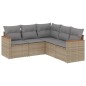vidaXL 5-tlg. Garten-Sofagarnitur mit Kissen Beige Poly Rattan vidaXL 5-tlg. Garten-Sofagarnitur mit Kissen Beige Poly Rattan