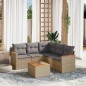 vidaXL 6-tlg. Garten-Sofagarnitur mit Kissen Beige Poly Rattan vidaXL 6-tlg. Garten-Sofagarnitur mit Kissen Beige Poly Rattan