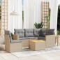vidaXL 6-tlg. Garten-Sofagarnitur mit Kissen Beige Poly Rattan vidaXL 6-tlg. Garten-Sofagarnitur mit Kissen Beige Poly Rattan