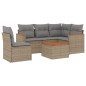 vidaXL 6-tlg. Garten-Sofagarnitur mit Kissen Beige Poly Rattan vidaXL 6-tlg. Garten-Sofagarnitur mit Kissen Beige Poly Rattan