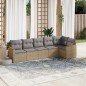 vidaXL 6-tlg. Garten-Sofagarnitur mit Kissen Beige Poly Rattan vidaXL 6-tlg. Garten-Sofagarnitur mit Kissen Beige Poly Rattan