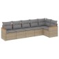 vidaXL 6-tlg. Garten-Sofagarnitur mit Kissen Beige Poly Rattan vidaXL 6-tlg. Garten-Sofagarnitur mit Kissen Beige Poly Rattan