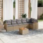 vidaXL 7-tlg. Garten-Sofagarnitur mit Kissen Beige Poly Rattan vidaXL 7-tlg. Garten-Sofagarnitur mit Kissen Beige Poly Rattan