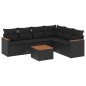 vidaXL 7-tlg. Garten-Sofagarnitur mit Kissen Schwarz Poly Rattan vidaXL 7-tlg. Garten-Sofagarnitur mit Kissen Schwarz Poly Rattan