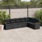 vidaXL 7-tlg. Garten-Sofagarnitur mit Kissen Schwarz Poly Rattan vidaXL 7-tlg. Garten-Sofagarnitur mit Kissen Schwarz Poly Rattan