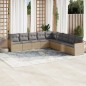 vidaXL 9-tlg. Garten-Sofagarnitur mit Kissen Beige Poly Rattan vidaXL 9-tlg. Garten-Sofagarnitur mit Kissen Beige Poly Rattan