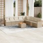 vidaXL 10-tlg. Garten-Sofagarnitur mit Kissen Beige Poly Rattan vidaXL 10-tlg. Garten-Sofagarnitur mit Kissen Beige Poly Rattan