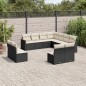 vidaXL 11-tlg. Garten-Sofagarnitur mit Kissen Schwarz Poly Rattan vidaXL 11-tlg. Garten-Sofagarnitur mit Kissen Schwarz Poly Rattan