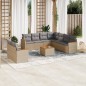vidaXL 10-tlg. Garten-Sofagarnitur mit Kissen Beige Poly Rattan vidaXL 10-tlg. Garten-Sofagarnitur mit Kissen Beige Poly Rattan
