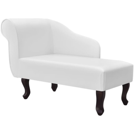 vidaXL Chaiselongue Weiß Kunstleder 