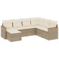 vidaXL 7-tlg. Garten-Sofagarnitur mit Kissen Beige Poly Rattan vidaXL 7-tlg. Garten-Sofagarnitur mit Kissen Beige Poly Rattan