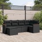 vidaXL 6-tlg. Garten-Sofagarnitur mit Kissen Schwarz Poly Rattan vidaXL 6-tlg. Garten-Sofagarnitur mit Kissen Schwarz Poly Rattan