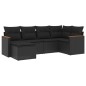 vidaXL 6-tlg. Garten-Sofagarnitur mit Kissen Schwarz Poly Rattan vidaXL 6-tlg. Garten-Sofagarnitur mit Kissen Schwarz Poly Rattan