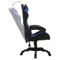 Gaming-Stuhl mit RGB LED-Leuchten Blau und Schwarz Kunstleder Gaming-Stuhl mit RGB LED-Leuchten Blau und Schwarz Kunstleder