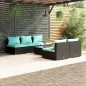 vidaXL 6-tlg. Garten-Lounge-Set mit Kissen Poly Rattan Schwarz vidaXL 6-tlg. Garten-Lounge-Set mit Kissen Poly Rattan Schwarz