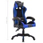 Gaming-Stuhl mit RGB LED-Leuchten Blau und Schwarz Kunstleder Gaming-Stuhl mit RGB LED-Leuchten Blau und Schwarz Kunstleder