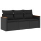 vidaXL 3-tlg. Garten-Sofagarnitur mit Kissen Schwarz Poly Rattan vidaXL 3-tlg. Garten-Sofagarnitur mit Kissen Schwarz Poly Rattan